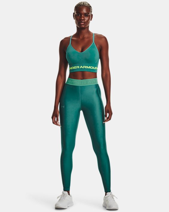 Women's HeatGear® Branded Waistband Leggings, Green, pdpMainDesktop image number 2